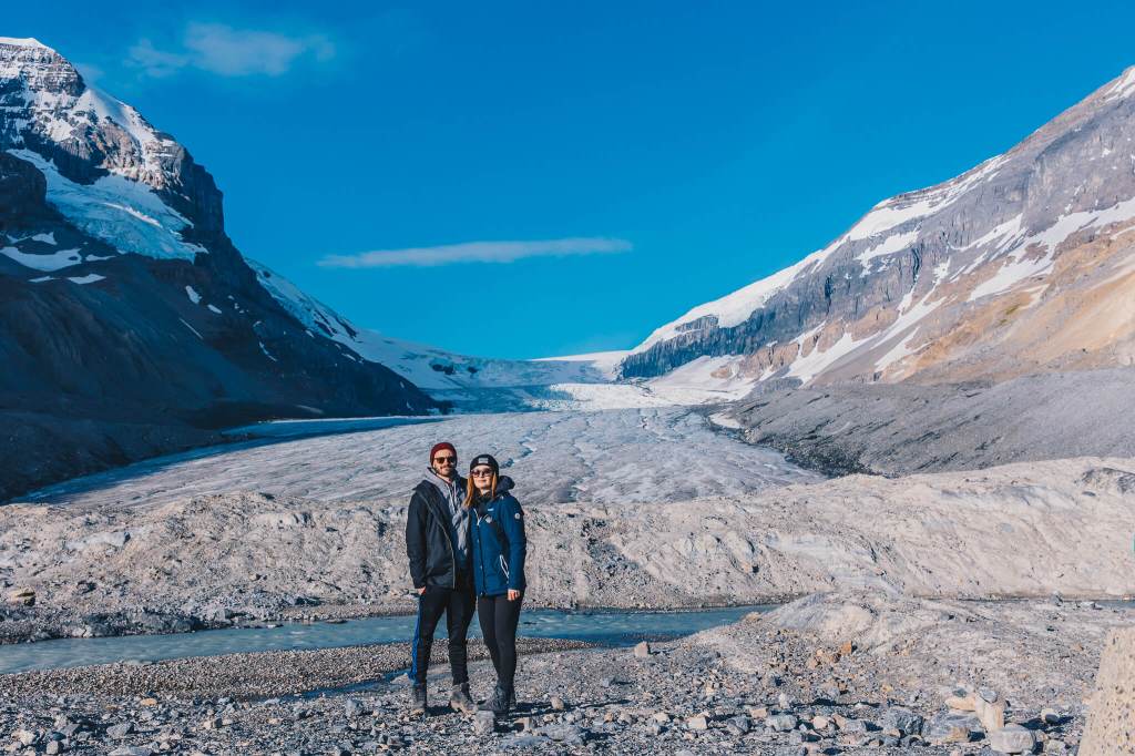 Posing at Athabasca Glacier